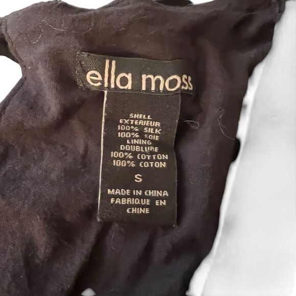 Ella Moss 100% silk black dress size small - Picture 3 of 7